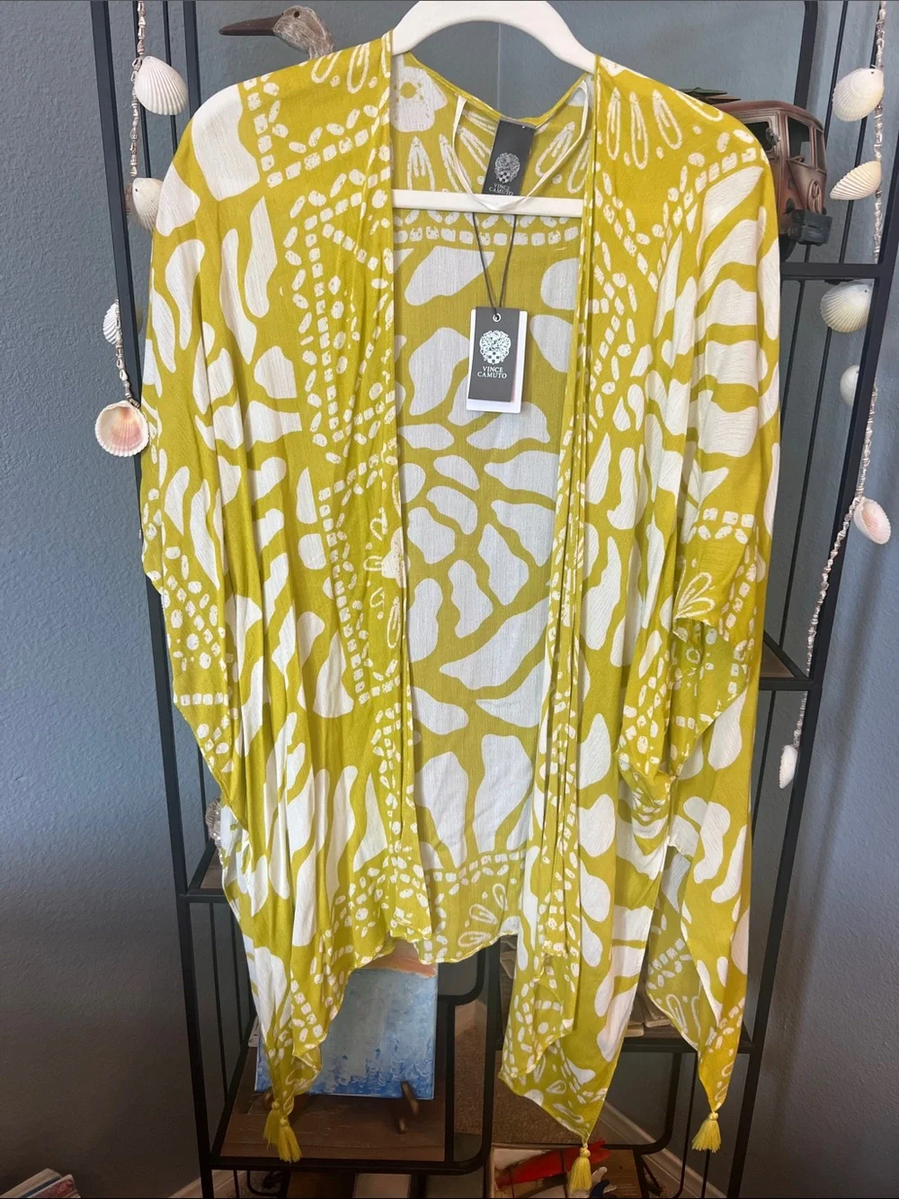 New Vince Camuto Citron Patterned Kimono one size